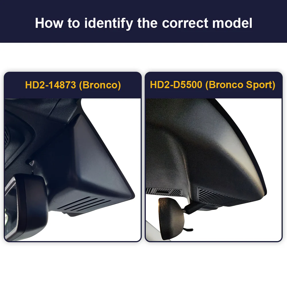 FITCAMX Dash Cam for Ford Bronco and Bronco Raptor 2021-2024 6th Gen (U725) and Ford Bronco Sport 2021 - 2025 - Image 3