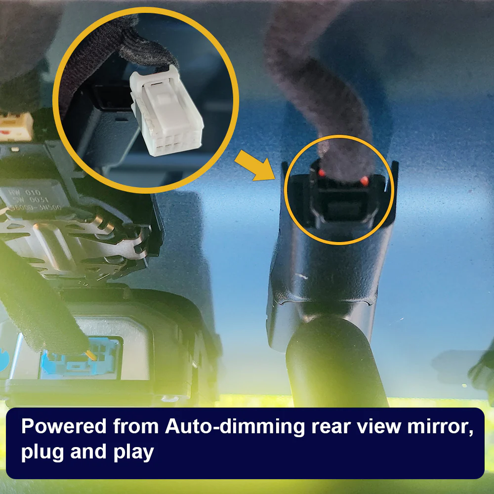 FITCAMX Dash Cam for Hyundai Kona, N, Electric, 2019-2020 (Right Hand Drive vehicle) (Rear Mirror Cover part number 96031-J9900) - Image 3