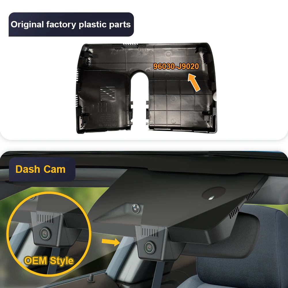 Fitcamx Dash Cam for Hyundai Kona, N, Electric, 2021-2023 (Rear Mirror Cover part number 96030-J9020) - Image 3