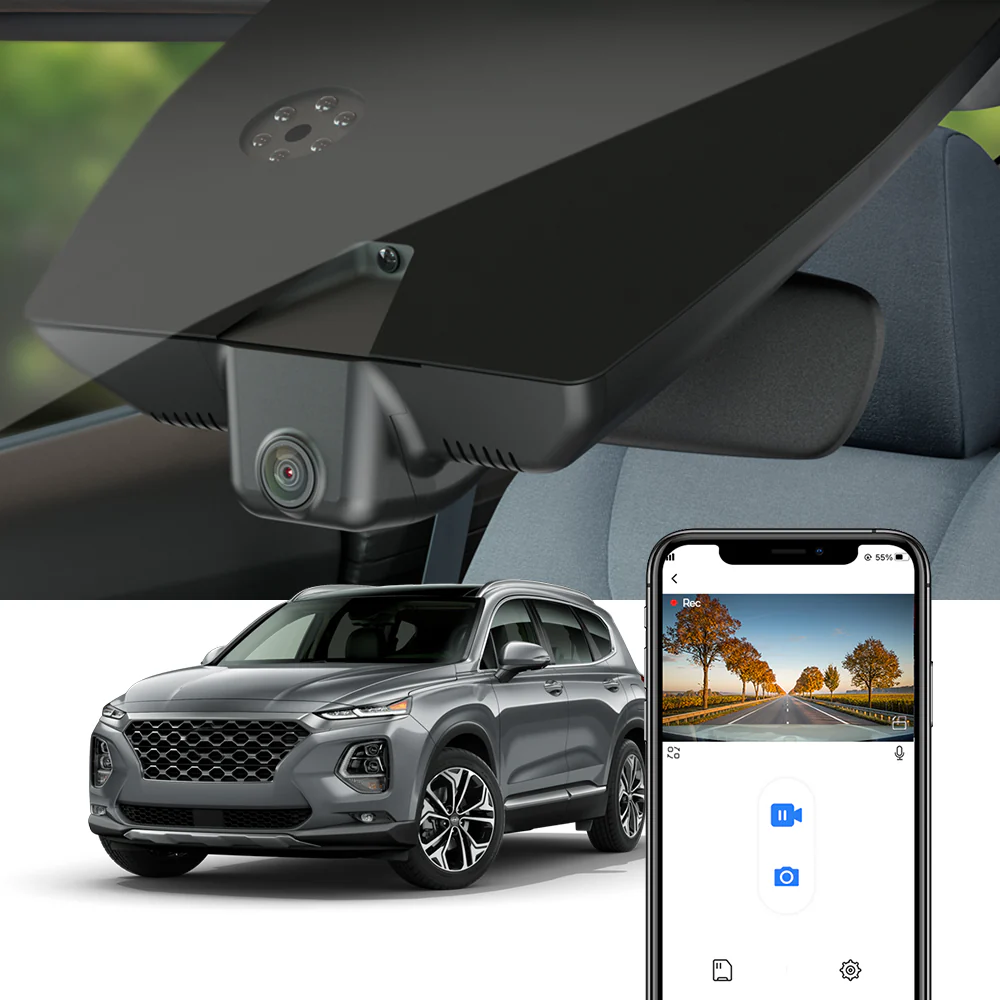 FITCAMX Dash Cam for Hyundai Santa Fe 2019-2020 (Rear Mirror Cover part number 96030-S2000)