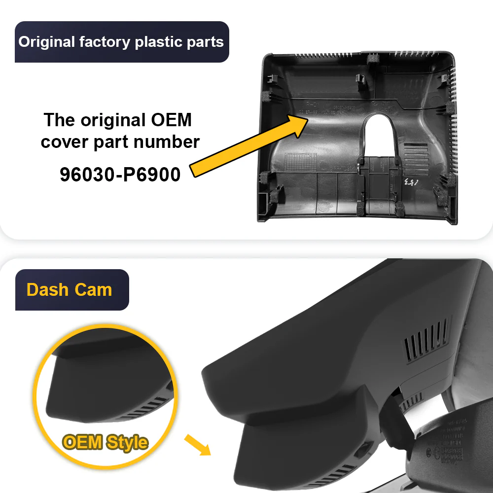 FITCAMX Dash Cam for Hyundai Santa Fe 2025-2026 (Right Hand Drive) (Rear Mirror Cover part number 96030-P6900) - Image 2
