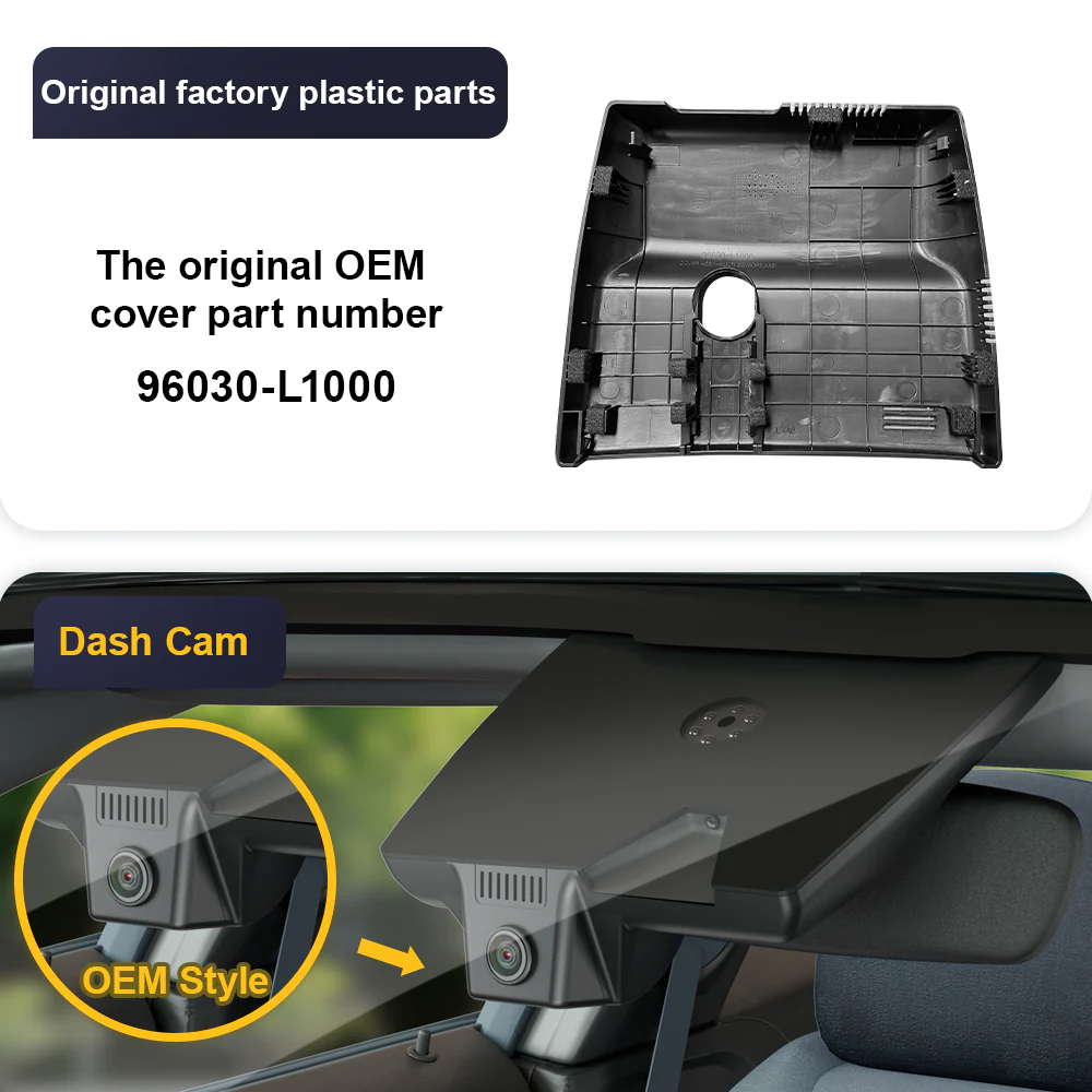 FITCAMX Dash Cam for Hyundai Sonata 2020-2023 (Rear Mirror Cover part number 96030-L1000) - Image 3