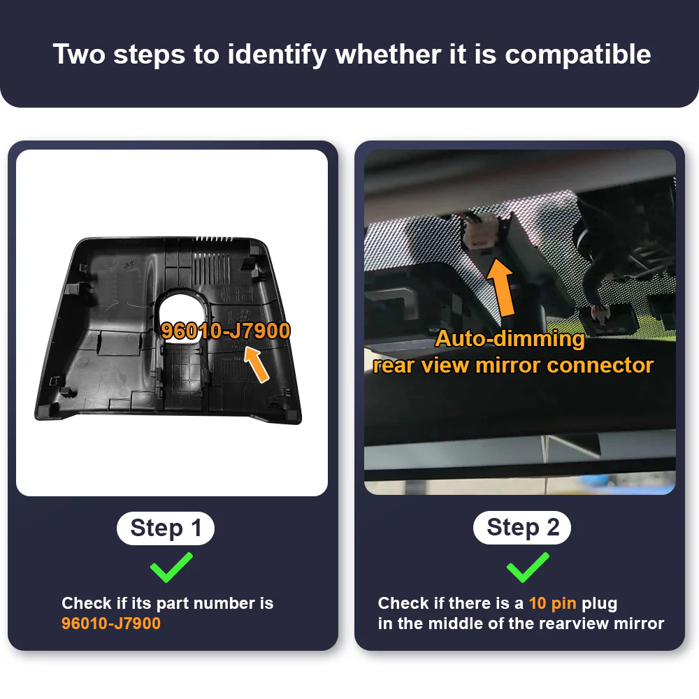 FITCAMX Dash Cam for Kia Ceed 2018-2023 (Right-hand drive car) (Rear Mirror Cover part number 96010-J7900) - Image 2