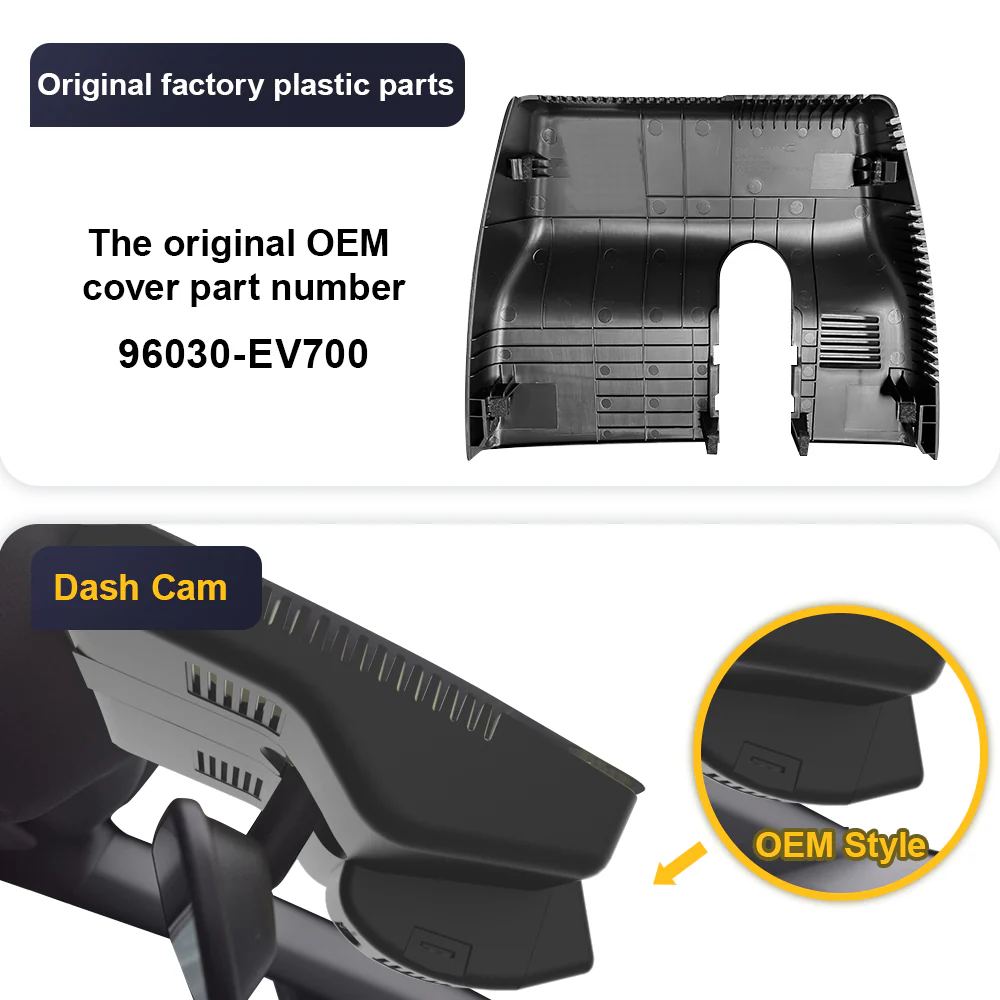 FITCAMX Dash Cam for Kia EV3 2024 2025 (Rear Mirror Cover part number 96030-EV700) (Right-hand drive car) - Image 3