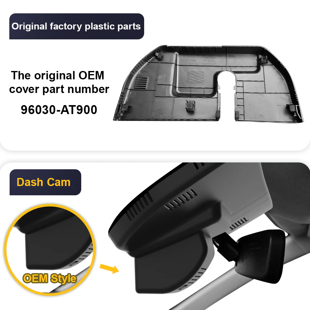 FITCAMX Dash Cam for Kia Niro and Niro EV 2023-2026 (Right-hand drive vehicle) (Rear Mirror Cover part number 96030-AT900) - Image 2