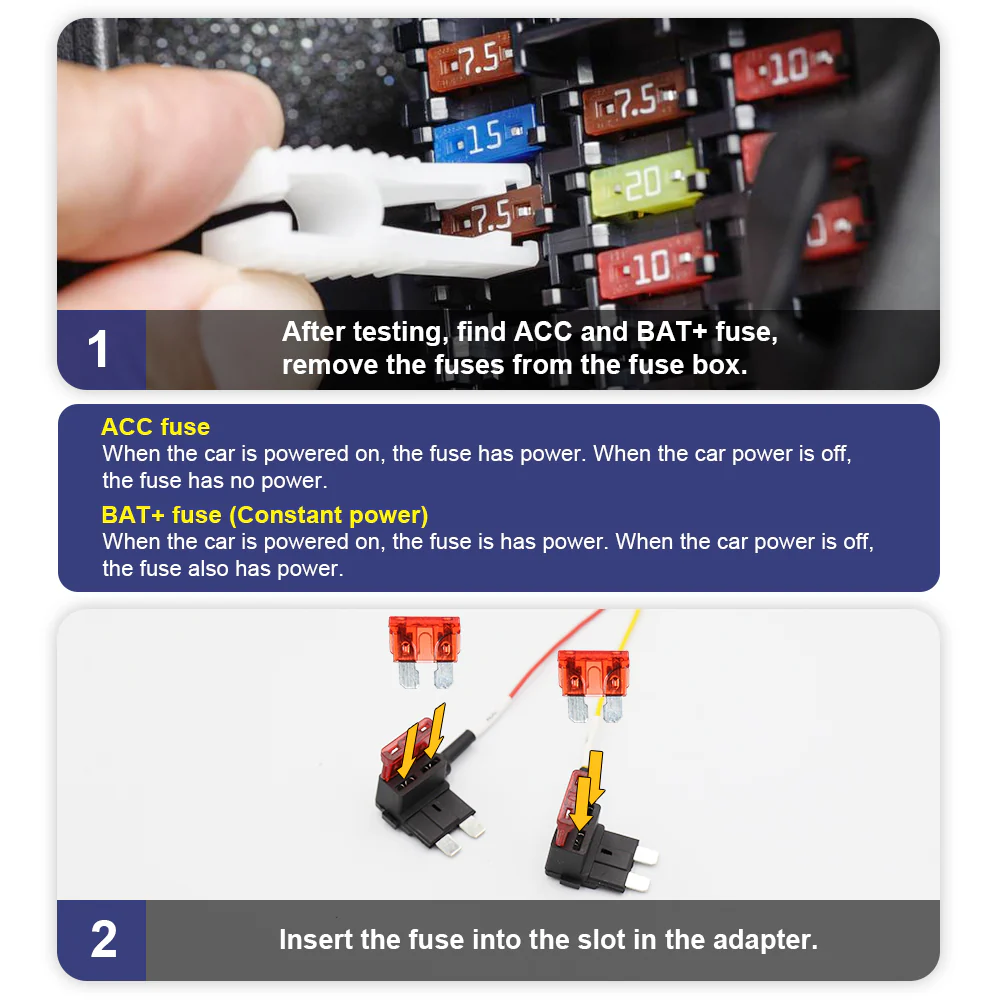 FITCAMX Fuse Box Cable Hardwire kit, 4in1 ATO (Regular), Mini, Micro2, Low-profile mini - Image 3